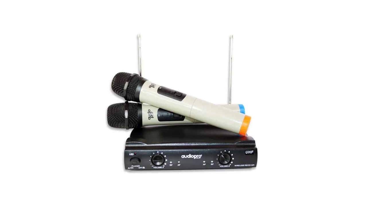 Micrófonos Inalámbricos AudioPro Doble Vocal UHF AP02040